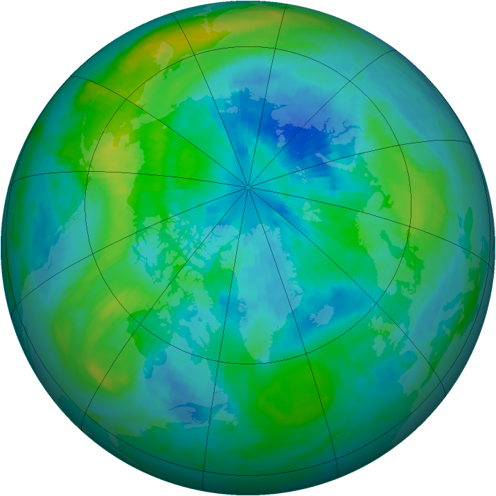 Arctic ozone map for 24 September 1985